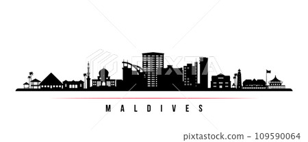 Maldives skyline horizontal banner. 109590064