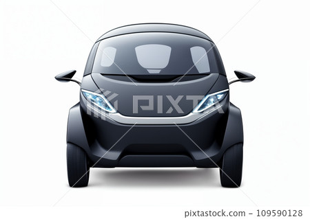 a brand-less generic concept car. Modern electric car on a white background. Concept of ecological transport. 109590128