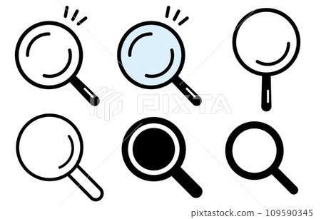 Simple magnifying glass icon set 109590345