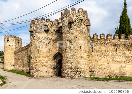 fortified walls Ninotsminda Cathedral in Georgia 109590806