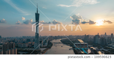Aerial view of landscape in Guangzhou city, China Aerial view of landscape in Guangzhou city, China 109590823