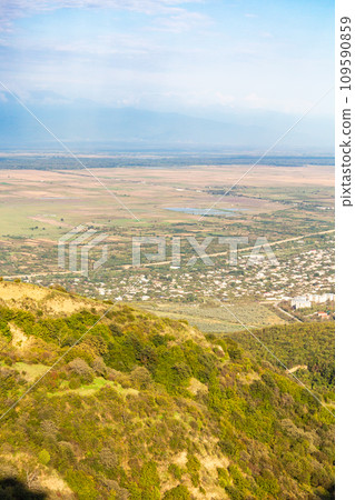 overgrown mountan slope and view of Alazan valley overgrown mountan slope and view of Alazan valley 109590859