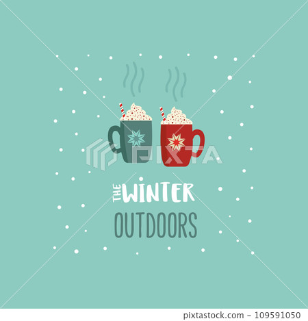 Winter outdoors fun cute flat color vector icon 109591050