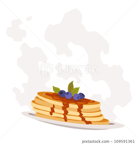 Maple syrup icon. Droplet and flowing nectar from pancakes. Cartoon natural design elements, fresh and tasty isolated on white background 109591361