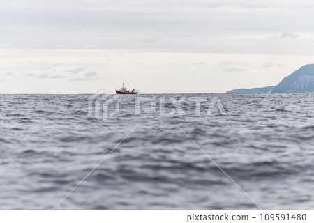 Pleasant Bay Marina fishing village boat tour whale watching Cape Breton Island Cabot Trail Nova Scotia Highlands Canada 109591480