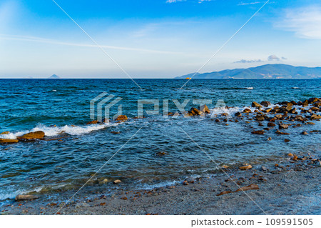 Rocky seashore.  109591505