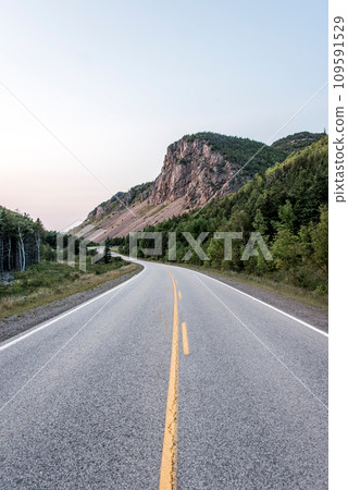 Cape Breton Island Coast highway road scenic Cabot Trail route Nova Scotia Highlands Canada Cape Breton Island Coast highway road scenic Cabot Trail route Nova Scotia Highlands Canada 109591529