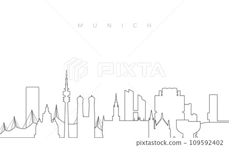 Outline Munich skyline.  109592402