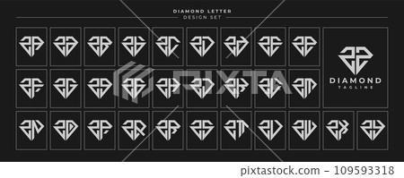 Set of luxury diamond crystal letter Z ZZ logo design 109593318