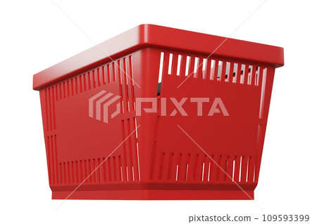 Plastic shopping basket. Isolated supermarket shopping cart. Plastic shopping basket. Isolated supermarket shopping cart. 109593399