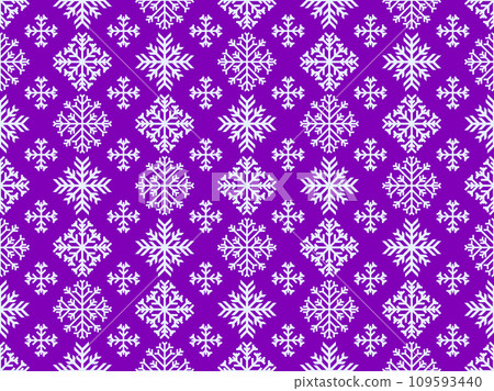 Snowflakes seamless pattern. Winter background with geometric snowflakes of different shapes. Christmas and New Year design for wrapper, banner and poster. Vector illustration 109593440