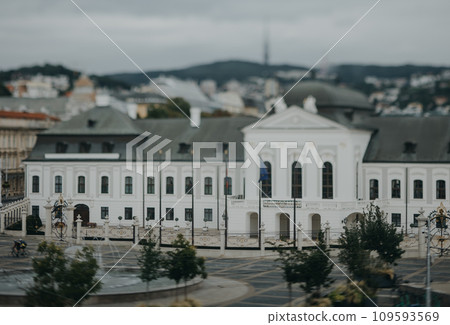 Aerial view of Grassalkovichov palace in Bratislava, Slovakia. 109593569