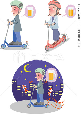 Traffic safety <Electric kick skater (electric kickboard) drunk driving> 109593623