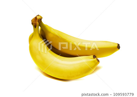Bright yellow banana, isolate on a white background 109593779