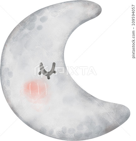 Cute Saturn with ring watercolor nursery illustration hand painted 109594057