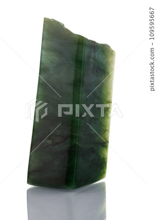 macro mineral stone Nephrite on a white background 109595667