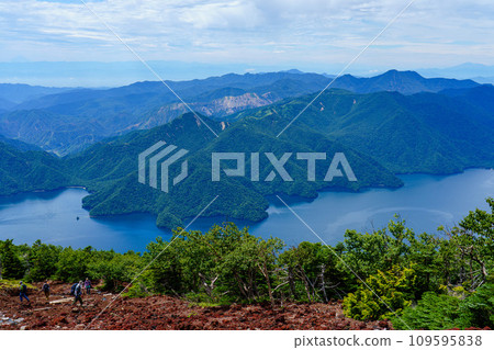 Lake Chuzenji from the summit of Mt. Nantai, Nikko 109595838