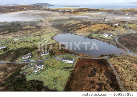 Aerial view of Bonny Glen by Portnoo in County Donegal - Ireland Aerial view of Bonny Glen by Portnoo in County Donegal - Ireland 109595892