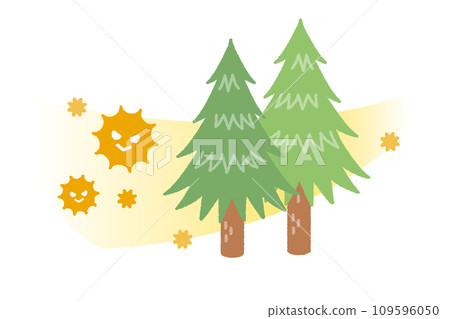 花粉如何隨風飛揚的插畫素材 花粉如何隨風飛揚的插畫素材 109596050