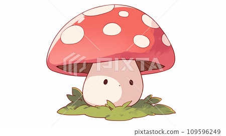 手绘卡通可爱的蘑菇插画 109596249