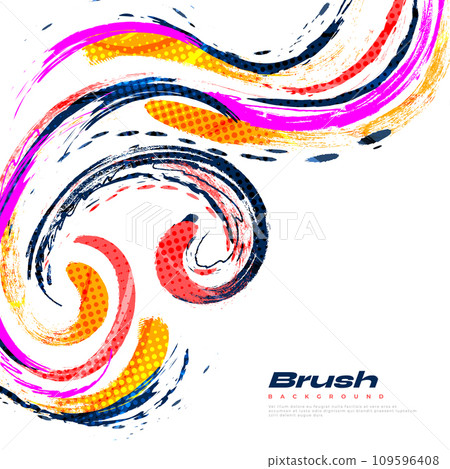 Abstract and Colorful Brush Background with Halftone Effect. Sport Banner. Brush Stroke Illustration. Scratch and Texture Elements For Design Abstract and Colorful Brush Background with Halftone Effect. Sport Banner. Brush Stroke Illustration. Scratch and Texture Elements For Design 109596408