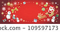 Christmas banner_red background_Christmas_Landscape3600×1400mm 109597173