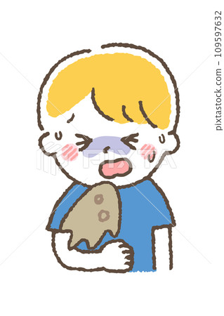A child with a cold. Symptoms of poor health. A child with a cold. Symptoms of poor health. 109597632