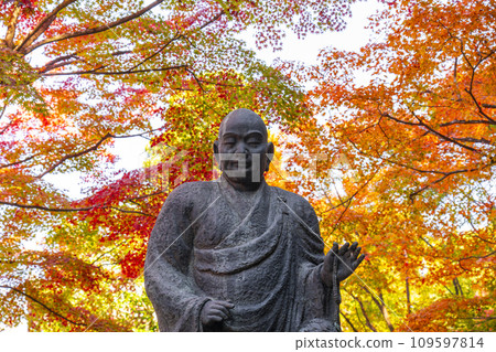 Kyoto in autumn, Komamori Daishi at Kumano Kannonji Temple is covered in autumn leaves Kyoto in autumn, Komamori Daishi at Kumano Kannonji Temple is covered in autumn leaves 109597814