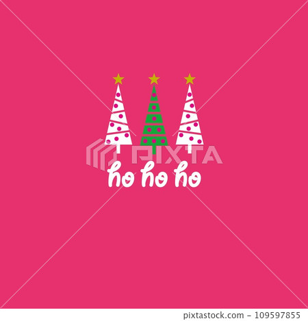 Christmas tree Merry Christmas ho ho ho 109597855