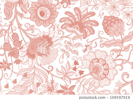 Fantasy flowers in retro, vintage Fantasy flowers in retro, vintage 109597919