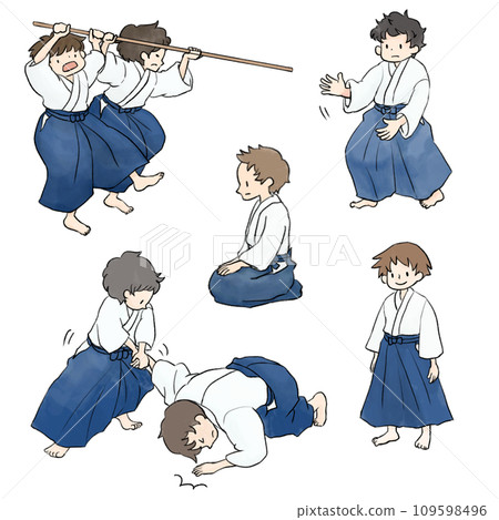 男孩做合氣道（彩色） 109598496