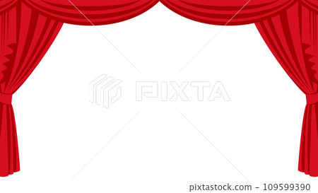 紅色舞台佈幕框架插畫 109599390
