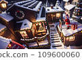 New Year's holidays in a small town, created with the help of generative ai illustration. 109600060