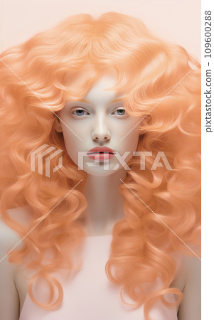 Peach Fuzz Fantasy: Ethereal Hairstyle,2024 color trend Peach Fuzz Fantasy: Ethereal Hairstyle,2024 color trend 109600288