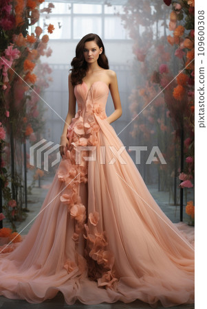 A hot sale peach dress