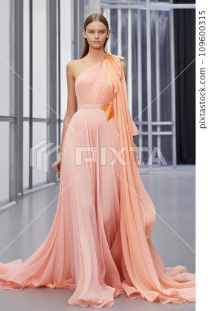 Peach Fuzz Color Trend: Gown for Gala Evenings - Stock Illustration  [109600315] - PIXTA