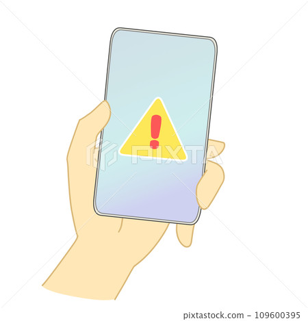 智慧型手機上顯示的警告標記 109600395