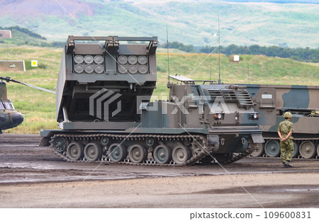 Ground Self-Defense Force MLRS on display Ground Self-Defense Force MLRS on display 109600831