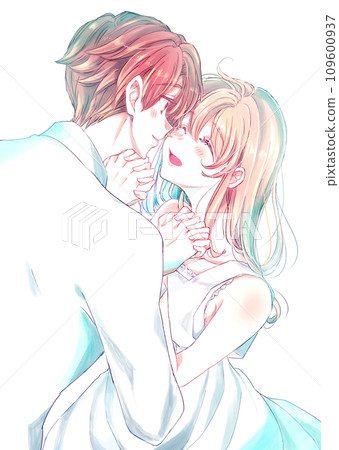 Happy man and woman holding hands and facing each other 109600937