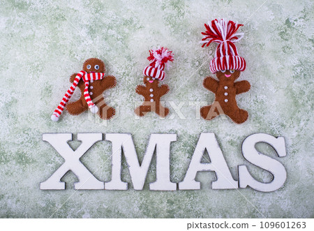 Wooden letter XMAS, Christmas festive card Wooden letter XMAS, Christmas festive card 109601263