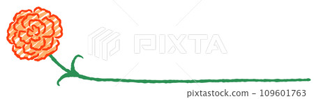 Hand-drawn crayon style line carnation Hand-drawn crayon style line carnation 109601763