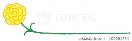 Hand-drawn crayon style line carnation 109601764