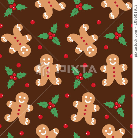 Vector seamless pattern of Christmas ginger cookie Vector seamless pattern of Christmas ginger cookie 109601915