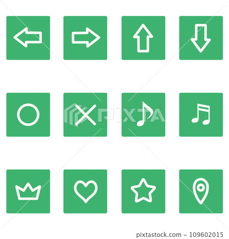 各種綠色符號的方形圖示集 109602015