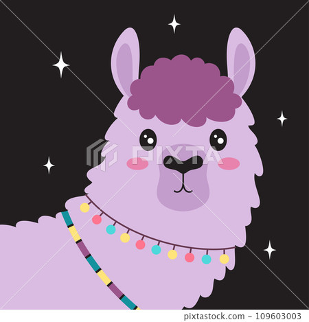 card with cute llama, flat style card with cute llama, flat style 109603003