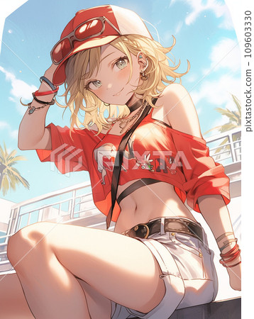 時尚的金髮女郎 JK 109603330