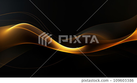 Abstract gold and black waves design with... - Stock Illustration ...