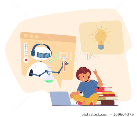 Friendly Chatbot Guides Curious Kid Through Interactive Chemistry Lessons, Making Learning A Delightful Adventure 109604379