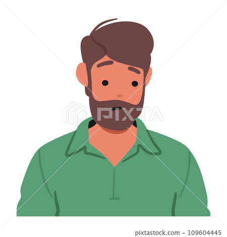 Despondent Man, Shoulders Slouched, Gaze Downward, Reflects His Profound Sadness. Eyes Heavy With Sorrow Despondent Man, Shoulders Slouched, Gaze Downward, Reflects His Profound Sadness. Eyes Heavy With Sorrow 109604445