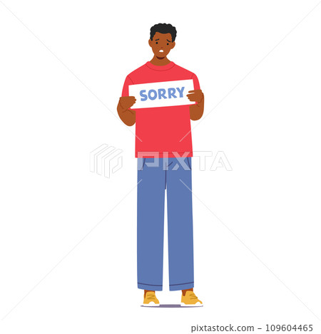 Regretful And Sincere Black Man Offered A Heartfelt Apology, Expressing Remorse And Acknowledging His Mistake 109604465